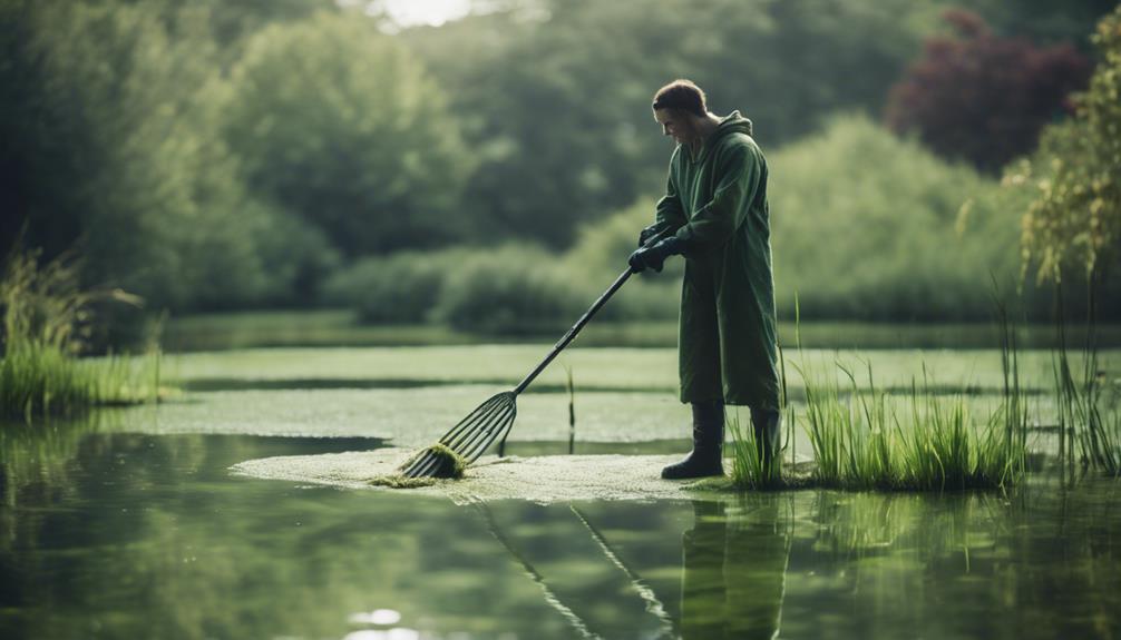 removing algae by hand